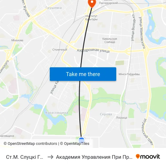 Ст.М. Слуцкі Гасцінец to Академия Управления При Президенте Рб map
