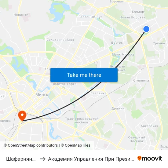 Шафарнянская to Академия Управления При Президенте Рб map