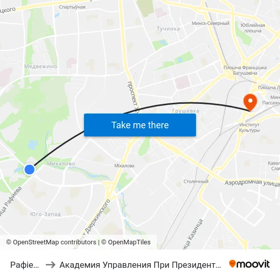 Рафіева to Академия Управления При Президенте Рб map