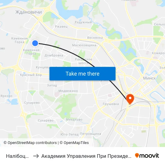 Налібоцкая to Академия Управления При Президенте Рб map