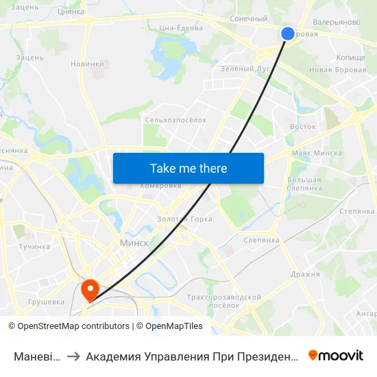 Маневіча to Академия Управления При Президенте Рб map