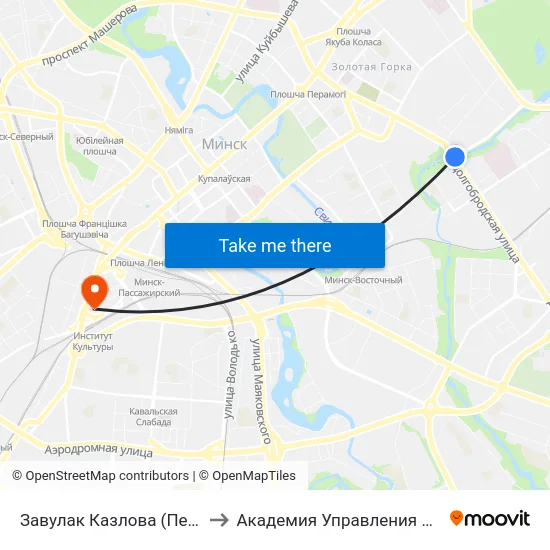 Завулак Казлова (Переулок Козлова) to Академия Управления При Президенте Рб map