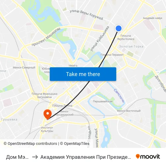 Дом Мэблі to Академия Управления При Президенте Рб map