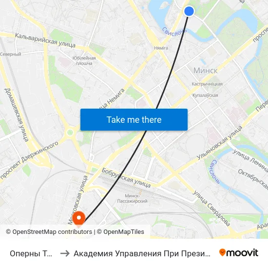 Оперны Тэатр to Академия Управления При Президенте Рб map