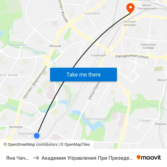Яна Чачота to Академия Управления При Президенте Рб map