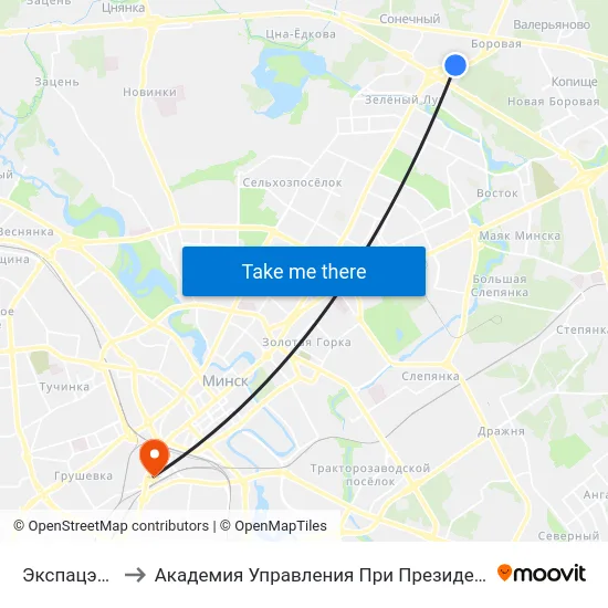 Экспацэнтр to Академия Управления При Президенте Рб map