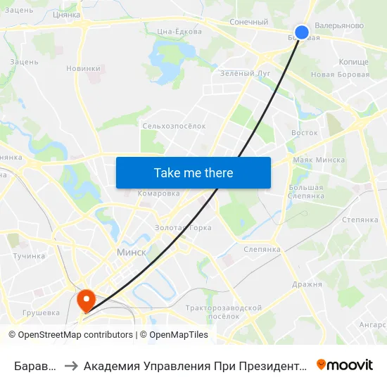 Баравая to Академия Управления При Президенте Рб map