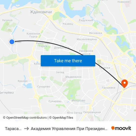 Тарасава to Академия Управления При Президенте Рб map