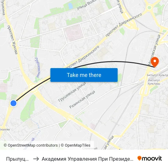 Прылуцкая to Академия Управления При Президенте Рб map