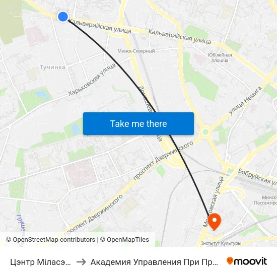 Цэнтр Міласэрнасці to Академия Управления При Президенте Рб map