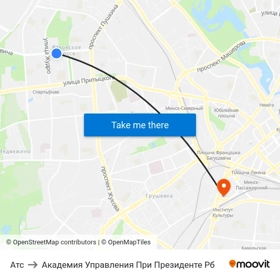 Атс to Академия Управления При Президенте Рб map