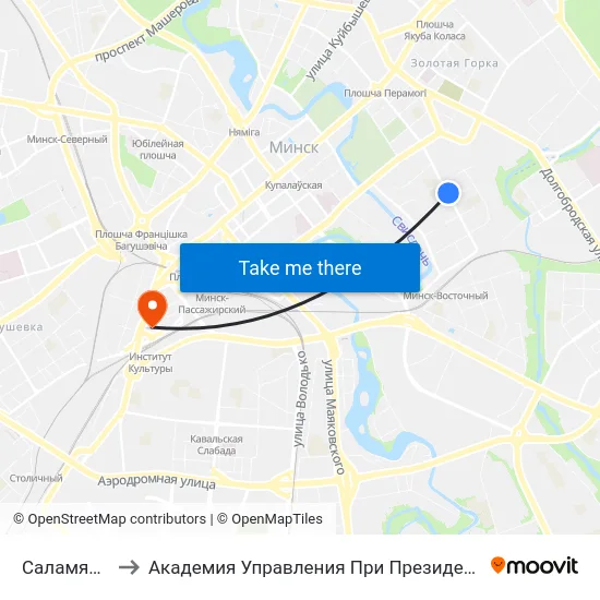 Саламяная to Академия Управления При Президенте Рб map