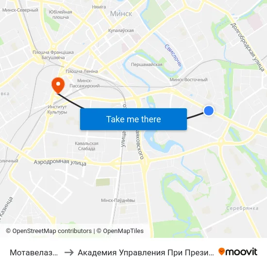 Мотавелазавод to Академия Управления При Президенте Рб map