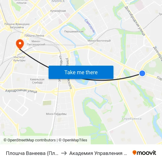 Плошча Ванеева (Площадь Ванеева) to Академия Управления При Президенте Рб map