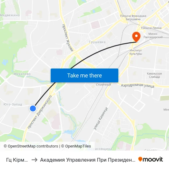 Гц Кірмаш to Академия Управления При Президенте Рб map
