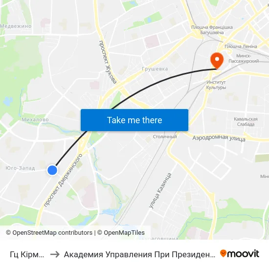 Гц Кірмаш to Академия Управления При Президенте Рб map