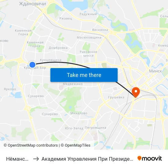 Нёманская to Академия Управления При Президенте Рб map