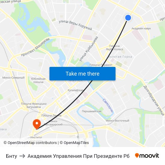 Бнту to Академия Управления При Президенте Рб map