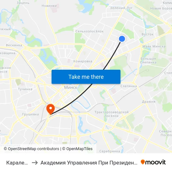 Караленкі to Академия Управления При Президенте Рб map