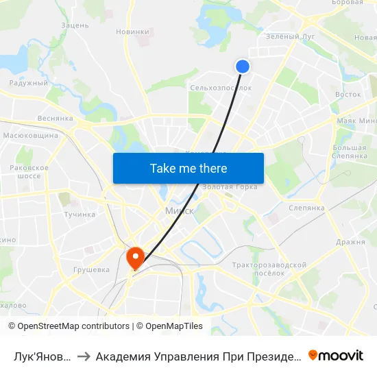 Лук'Яновіча to Академия Управления При Президенте Рб map