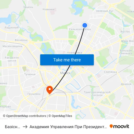 Базісная to Академия Управления При Президенте Рб map