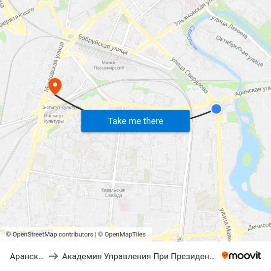 Аранская to Академия Управления При Президенте Рб map