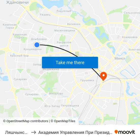 Ляшчынскага to Академия Управления При Президенте Рб map