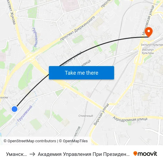 Уманская to Академия Управления При Президенте Рб map