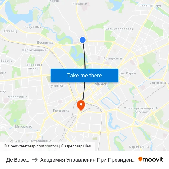Дс Возера to Академия Управления При Президенте Рб map