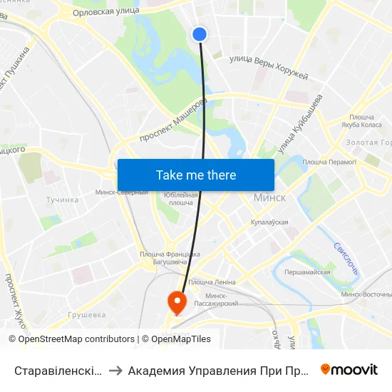 Старавіленскі Тракт to Академия Управления При Президенте Рб map