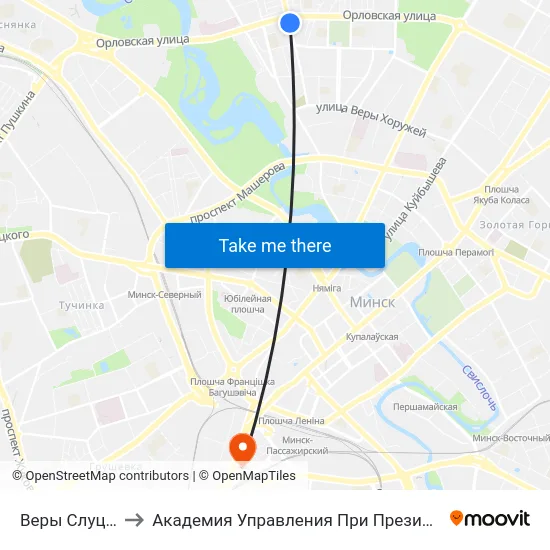 Веры Слуцкай to Академия Управления При Президенте Рб map
