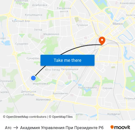 Атс to Академия Управления При Президенте Рб map