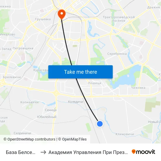 База Белсельбуд to Академия Управления При Президенте Рб map