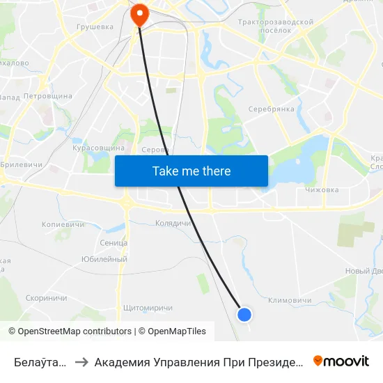Белаўтагаз to Академия Управления При Президенте Рб map