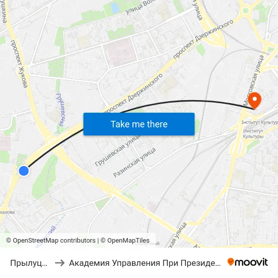 Прылуцкая to Академия Управления При Президенте Рб map