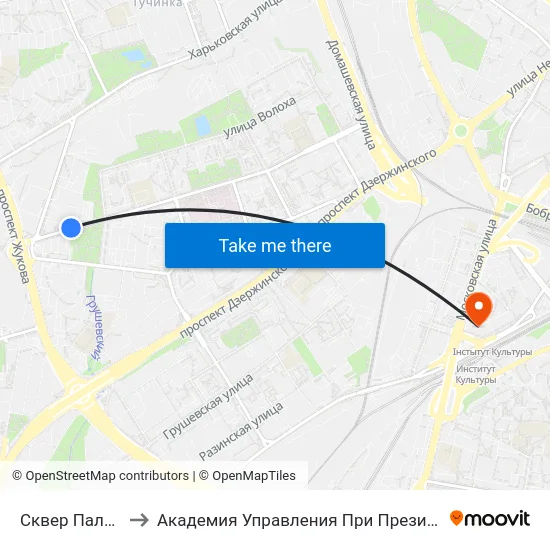 Сквер Палянка to Академия Управления При Президенте Рб map