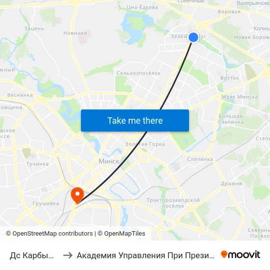 Дс Карбышава to Академия Управления При Президенте Рб map
