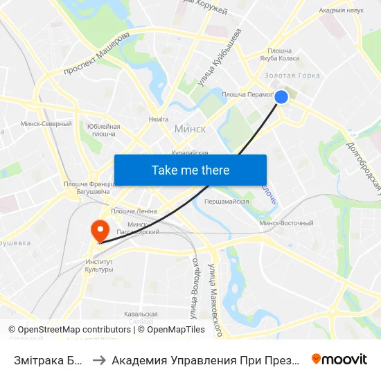 Змітрака Бядулі to Академия Управления При Президенте Рб map
