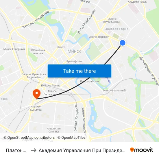 Платонава to Академия Управления При Президенте Рб map