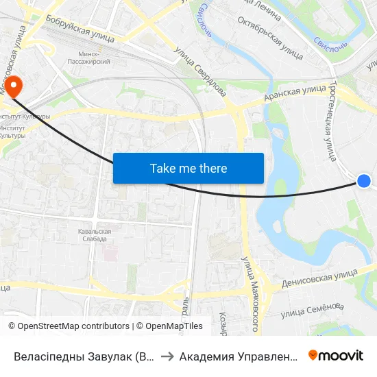 Веласіпедны Завулак (Велосипедный Переулок) to Академия Управления При Президенте Рб map