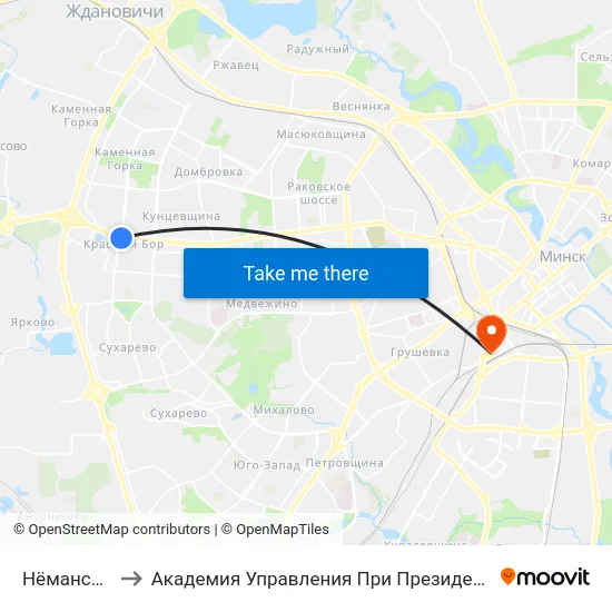 Нёманская to Академия Управления При Президенте Рб map