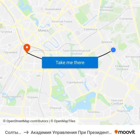 Солтыса to Академия Управления При Президенте Рб map