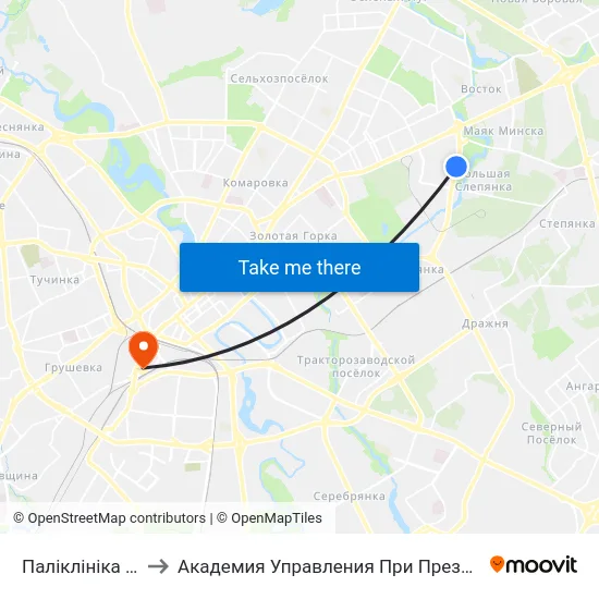 Паліклініка №24 to Академия Управления При Президенте Рб map