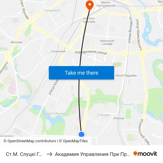 Ст.М. Слуцкі Гасцінец to Академия Управления При Президенте Рб map