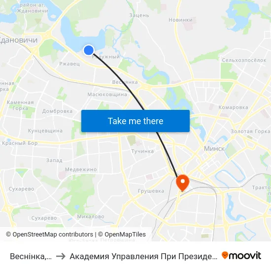Веснінка, 10 to Академия Управления При Президенте Рб map