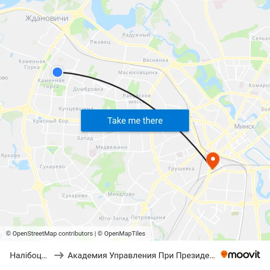 Налібоцкая to Академия Управления При Президенте Рб map