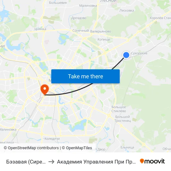 Бэзавая (Сиреневая) to Академия Управления При Президенте Рб map