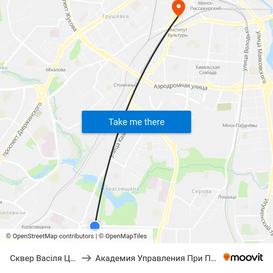 Сквер Васіля Цвяткова to Академия Управления При Президенте Рб map