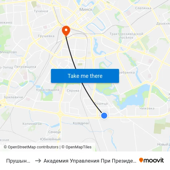 Прушынскіх to Академия Управления При Президенте Рб map