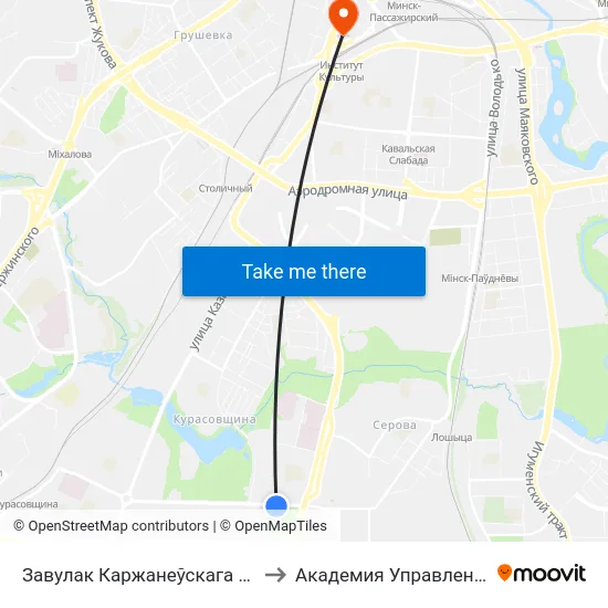 Завулак Каржанеўскага (Переулок Корженевского) to Академия Управления При Президенте Рб map